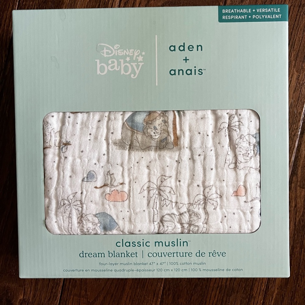 NEW IN BOX Aden + Anais Disney Baby Dumbo dream blanket